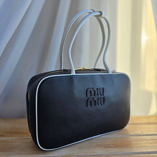 Кожаная сумка тоут MIU MIU Beau 36x21 см - Black