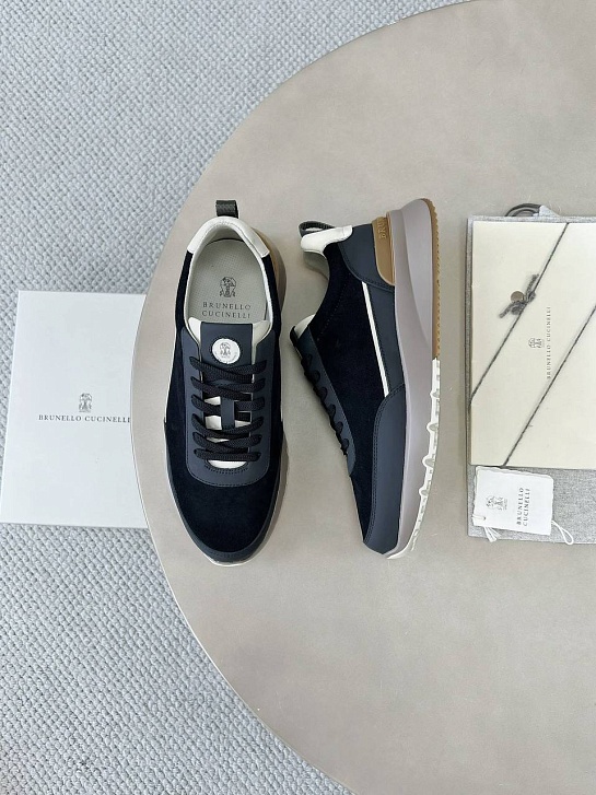 Замшевые кроссовки Brunello Cucinelli Premium - Black