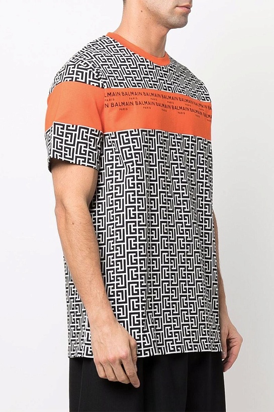 Мужская футболка Balmain monogram-print