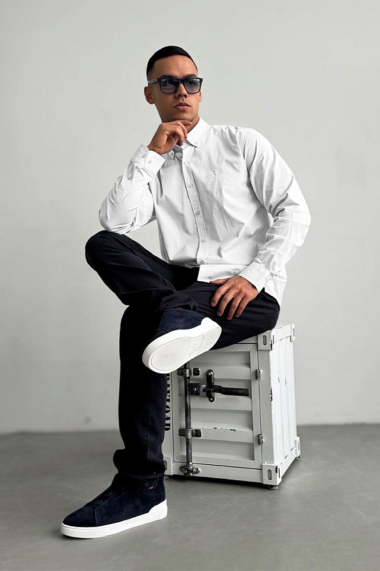 Рубашка белого цвета Paul & Shark logo-embroidered