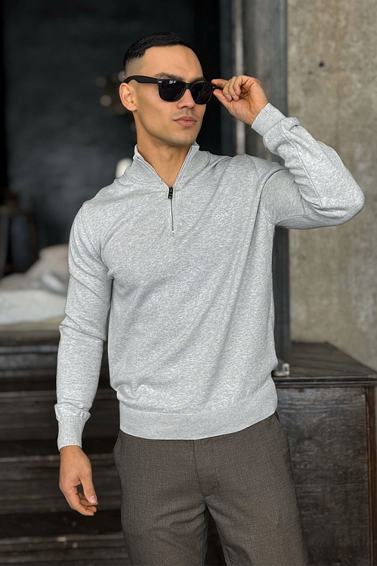 Мужской джемпер Hugo Boss quarter zip - Grey