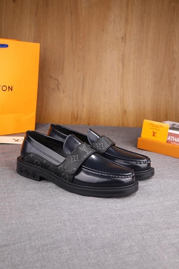 Кожаные лоферы Louis Vuitton Monogram - Navy   