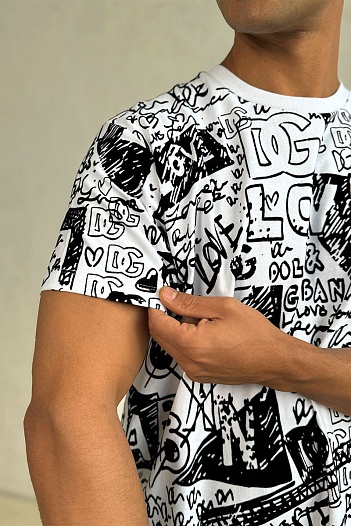 Мужская футболка Dolce & Gabbana белого цвета   