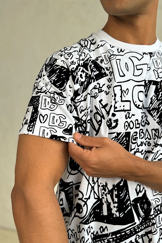 Мужская футболка Dolce & Gabbana белого цвета
