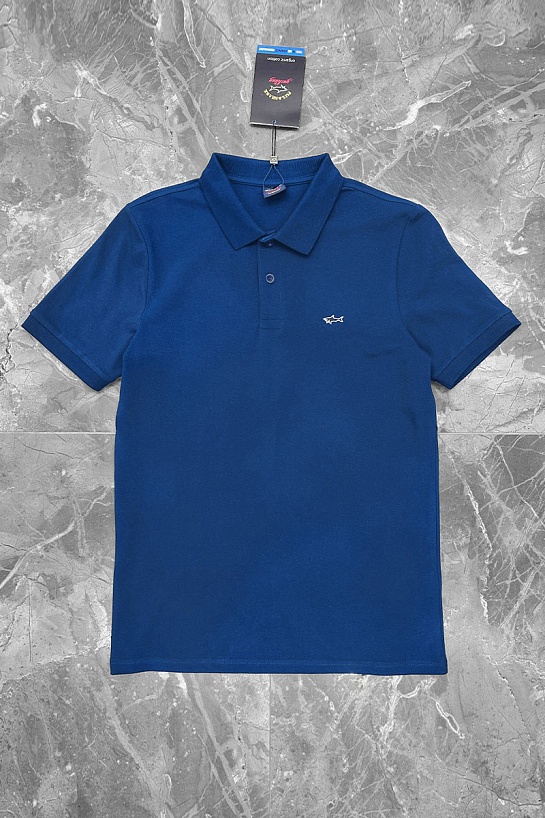 Синее поло Paul & Shark logo-embroidered