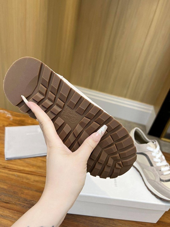 Женские замшевые кроссовки Brunello Cucinelli - Beige