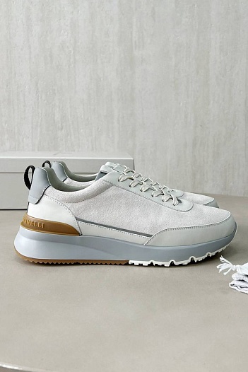 Замшевые кроссовки Brunello Cucinelli Premium - White   