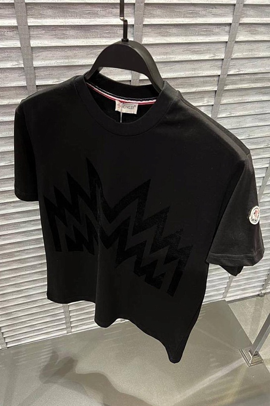 Мужская чёрная футболка Moncler Multi M Logo