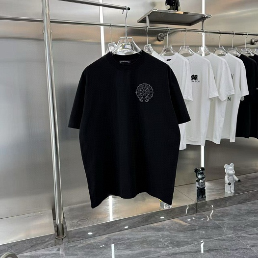 Чёрная оверсайз футболка Chrome Hearts Premium   