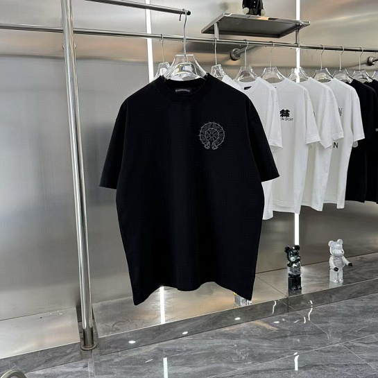 Чёрная оверсайз футболка Chrome Hearts Premium