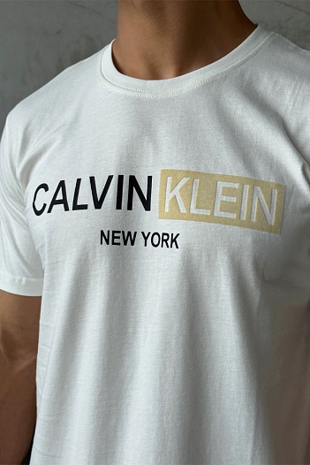 Мужская белая футболка Calvin Klein New York   