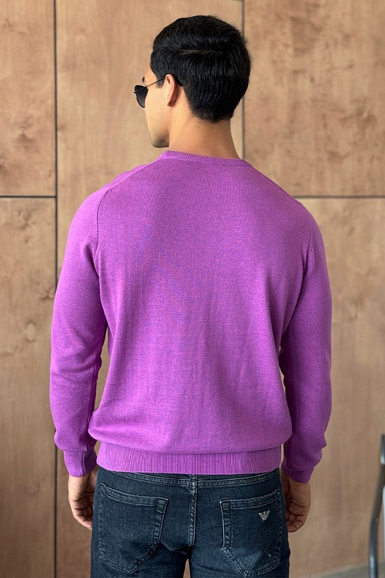 Мужская кофта Tommy Hilfiger фиолетового цвета logo-embroidered