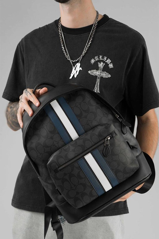 Кожаный рюкзак Coach monogram 39x30 см