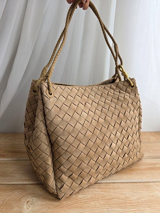 Замшевая сумка Bottega Veneta 35x24 см - Beige