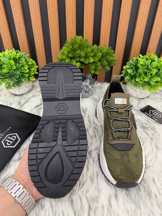 Комбинированные кроссовки Philipp Plein Predator - Green