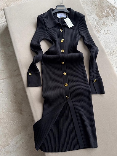 Женское трикотажное платье Schiaparelli чёрного цвета   