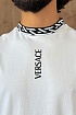 Белая мужская футболка Versace La Greca trim