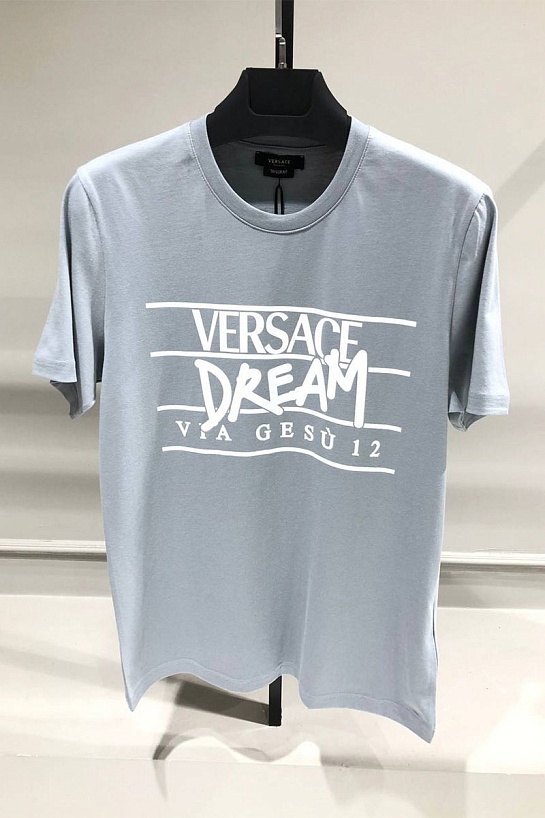 Серая мужская футболка Versace Dream via Desu 12