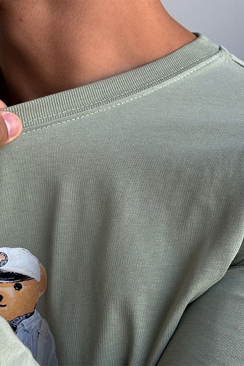 Мужской лонгслив Polo Ralph Lauren "Bear" - Light Green   