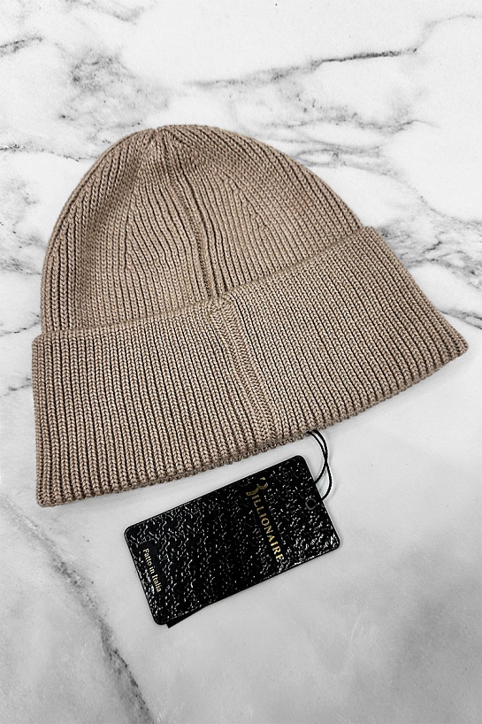 Бежевая шапка Billionaire logo-patch