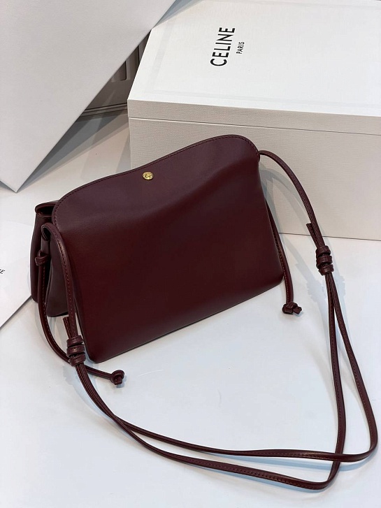 Кожаная сумка Celine Trio Flap premium 22.5x13x3.5 см