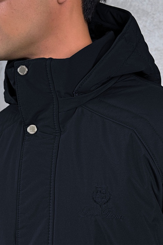 Парка тёмно-синего цвета Loro Piana logo-patch