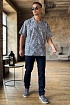 Мужская серая рубашка Dolce & Gabbana graphic-print