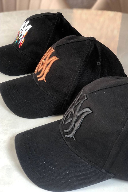 Мужская чёрная бейсболка Amiri