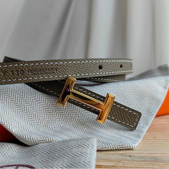 Кожаный ремень Hermes (длина 80 / 85 см)