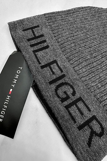 Мужская серая шапка Tommy Hilfiger   