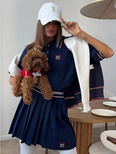 Женский костюм MIU MIU синего цвета   