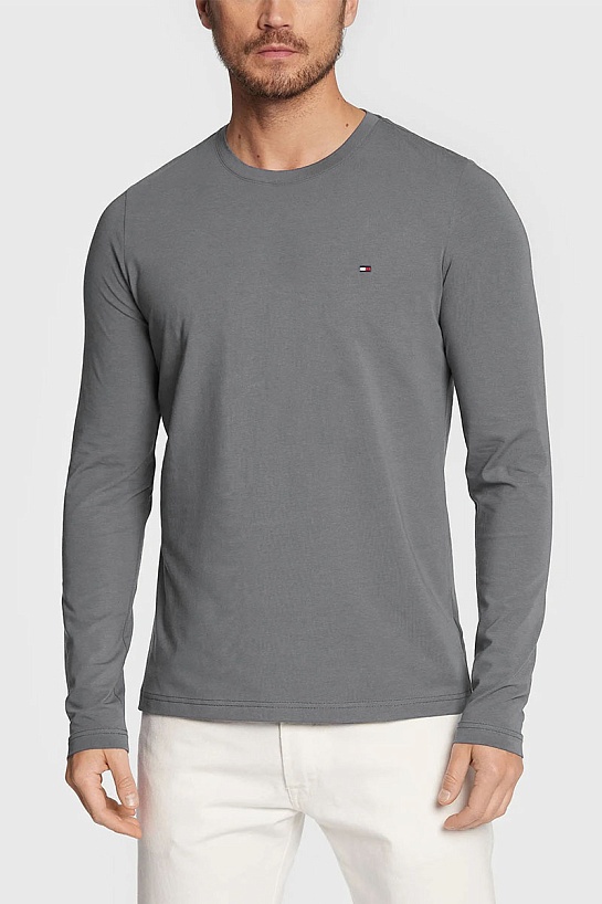 Мужской лонгслив Tommy Hilfiger серого цвета