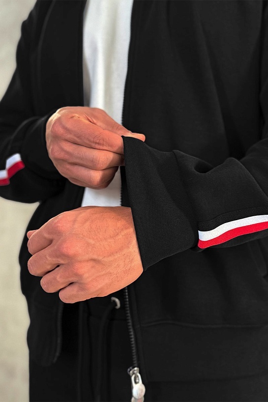 Чёрный спортивный костюм Moncler logo-patch