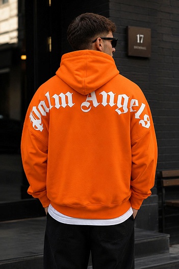 Оранжевое оверсайз худи Palm Angels Classic logo-print   