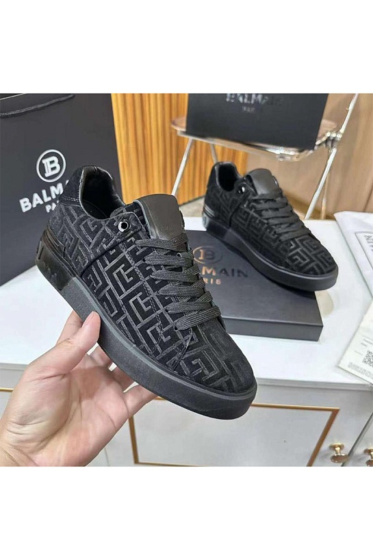 Мужские кроссовки Balmain Monogram B-Court - Black