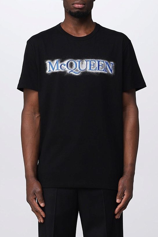 Чёрная футболка Alexander McQueen logo-print