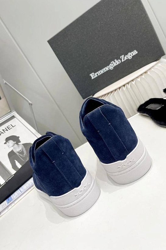 Кроссовки с мехом Ermenegildo Zegna Triple Stitch - Navy