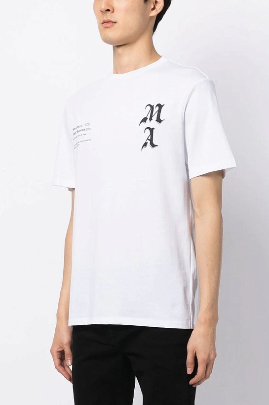 Белая оверсайз футболка Amiri x Wes Lang Checker Skull