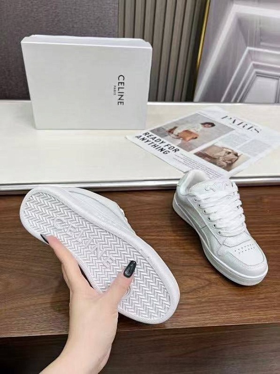 Женские кожаные кроссовки Celine Premium - White