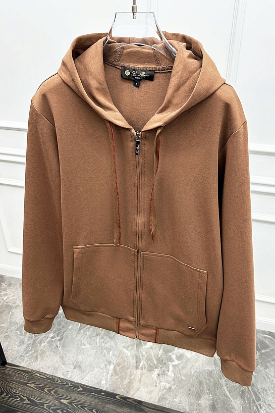 Мужская кофта на молнии Loro Piana - Brown