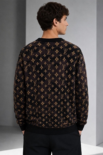 Мужская кофта коричневого цвета Louis Vuitton monogram all-over   