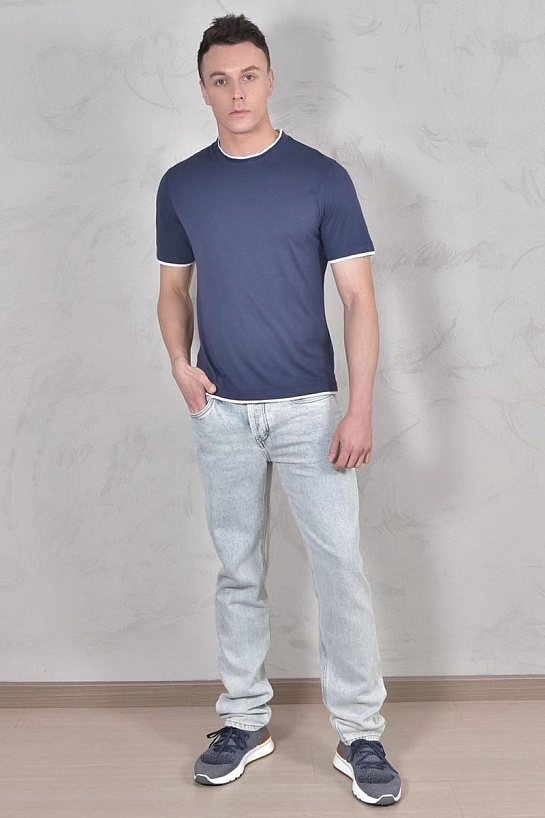 Футболка Brunello Cucinelli Premium layered-effect - Dark Blue