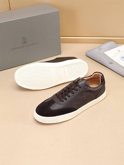 Комбинированные кроссовки Brunello Cucinelli low-top - Brown   