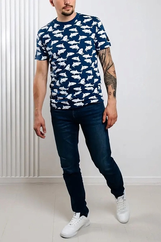 Синяя мужская футболка Paul&Shark