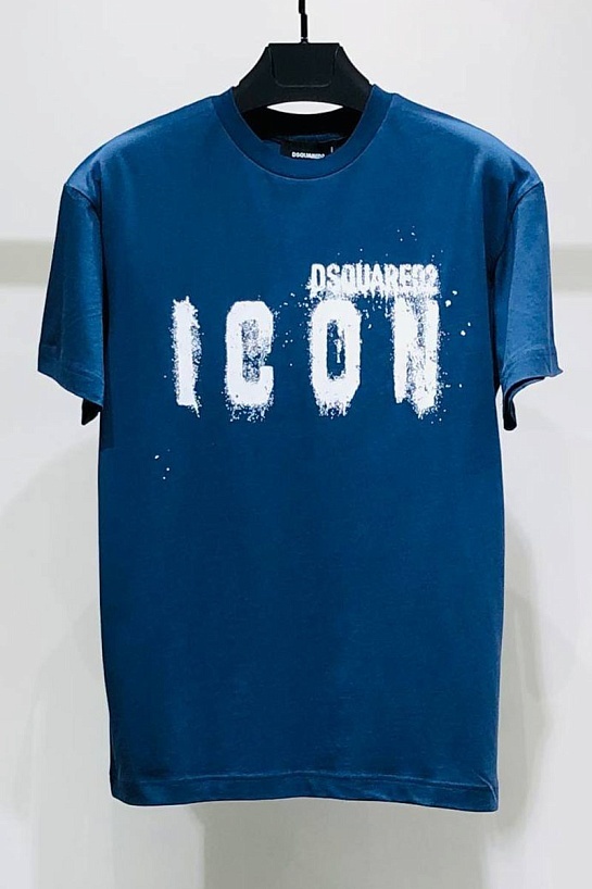 Синяя оверсайз футболка Dsquared2