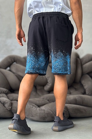 Мужские чёрные шорты Amiri paint splatter   
