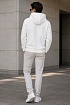 Мужское белое худи Prada logo-embroidered