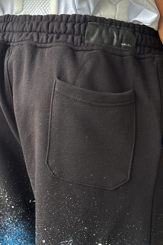 Мужские чёрные шорты Amiri paint splatter