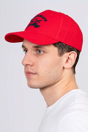 Мужская красная бейсболка Paul & Shark logo-embroidered   