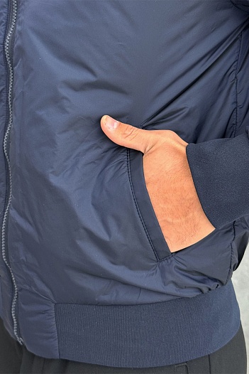 Мужской бомбер Dolce & Gabbana logo-plaque - Navy   